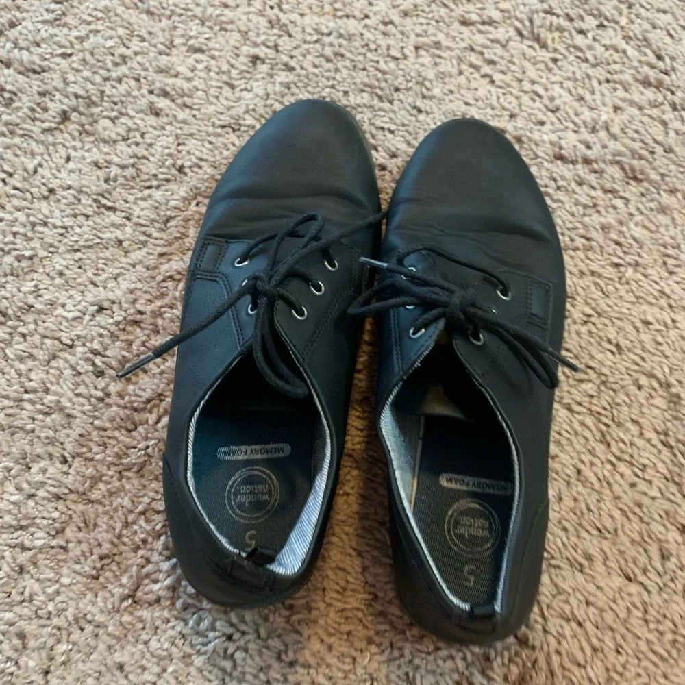 Wonder Nation Classic Dress Shoes Lace Up Black Size 5
